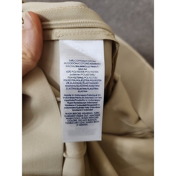 Chaps Perfectly Polished Dress Pants Womens 6 Beige Side Zip Super Stretch NEW - Picture 7 of 8